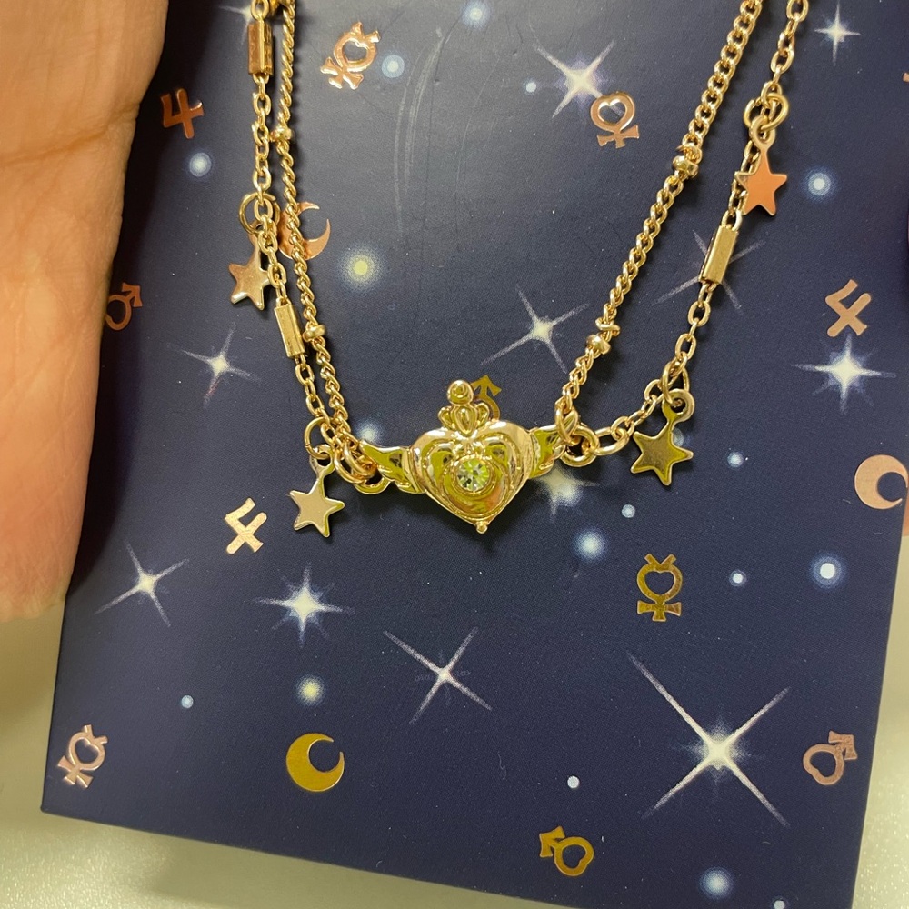 Sailor moon double chain Gold Necklace - Picture 2 of 2